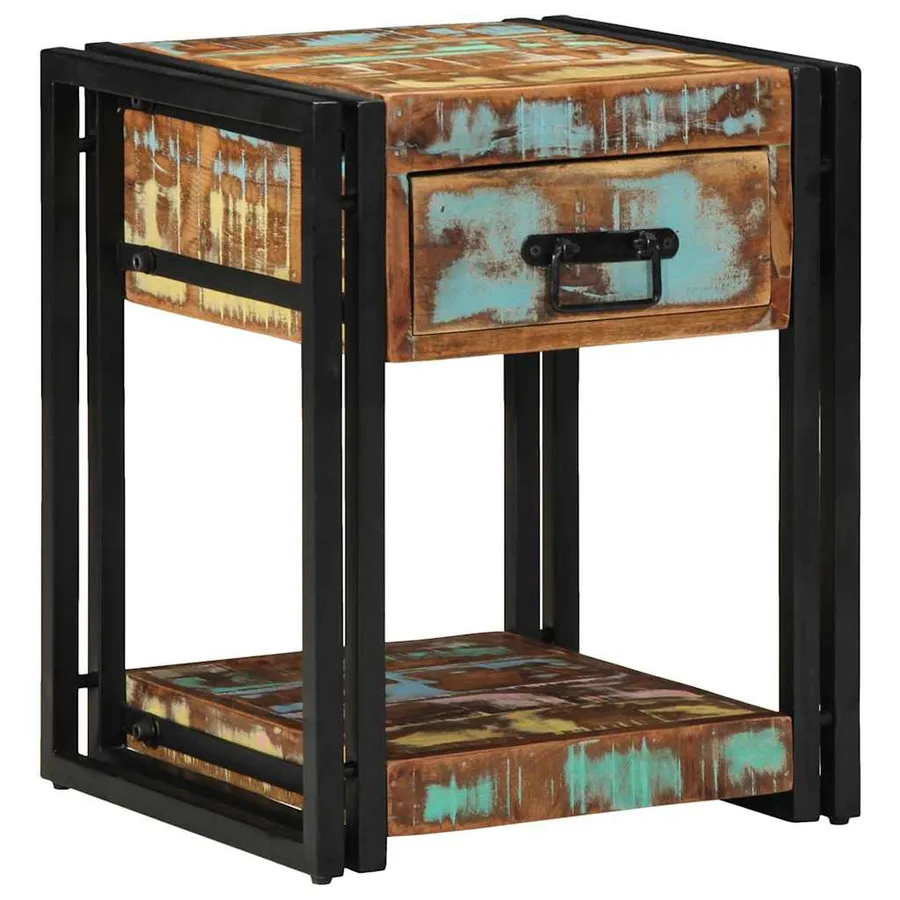 Cabinet de chevet 40 x 40 x 50 cm Bois Recyclé Solide - 4