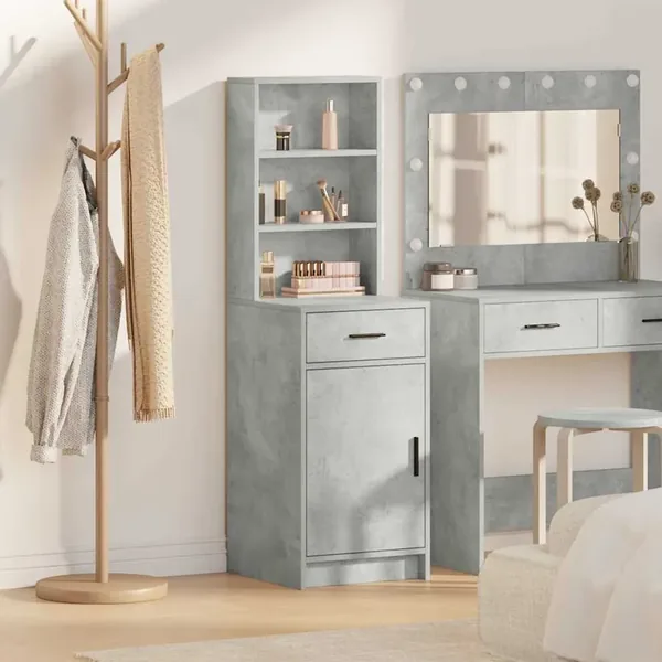 Haut Armoire Gris béton 40 x 40,5 x 135 cm Bois d'ingénierie