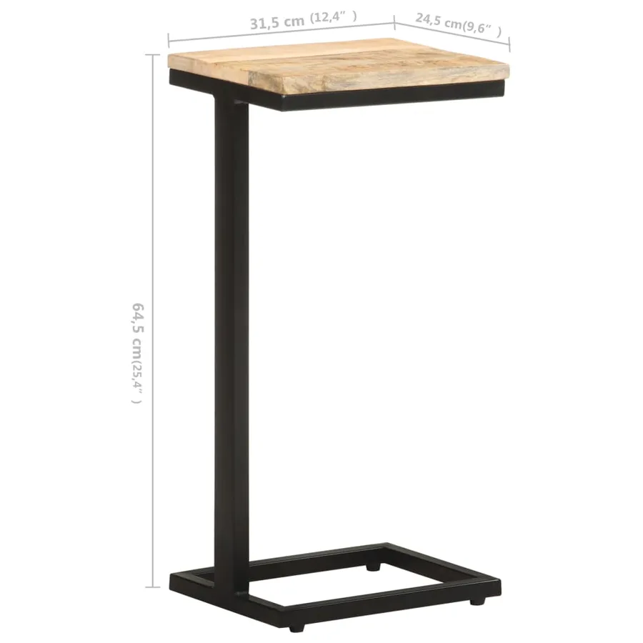 Tables d'appoint 2 pcs 31,5x24,5x64,5 cm Bois de manguier brut - 10