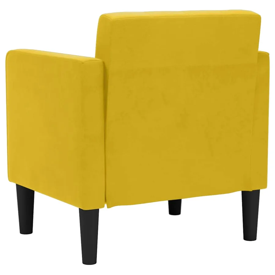 Fauteuil avec accoudoirs velours jaune 53 cm - 5