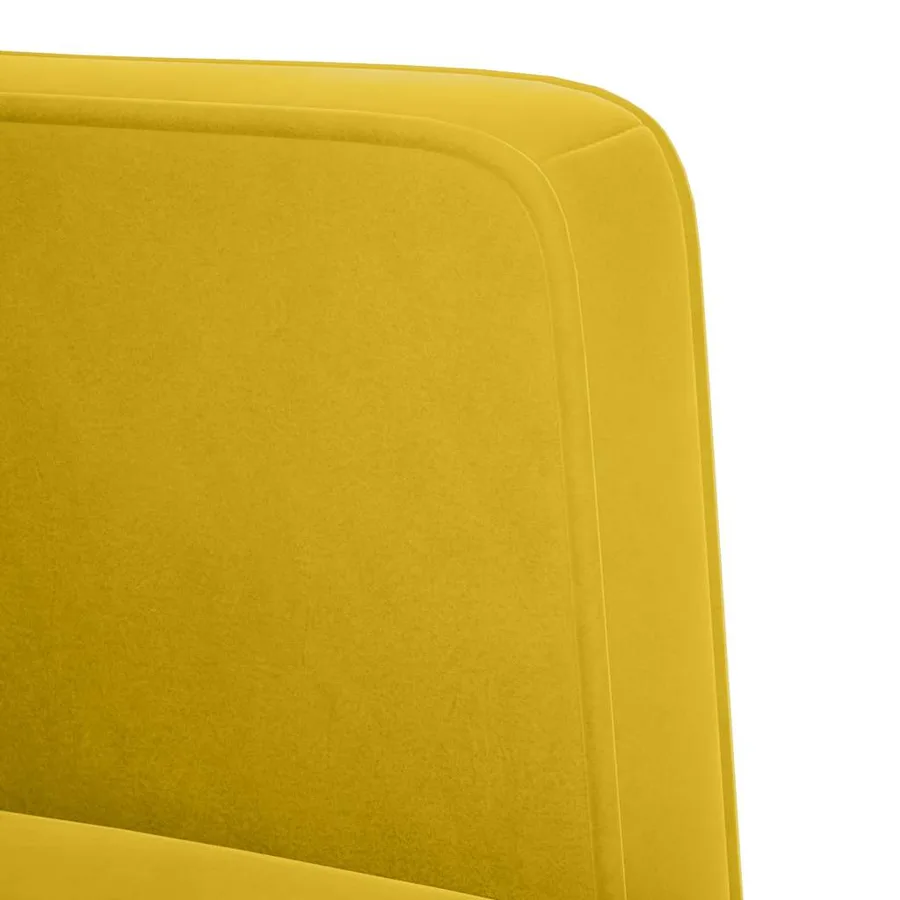 Fauteuil avec accoudoirs velours jaune 53 cm - 6