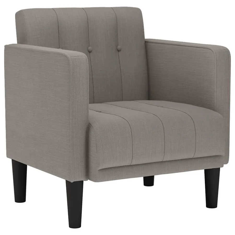 Fauteuil avec accoudoirs tissu taupe 53 cm - 2