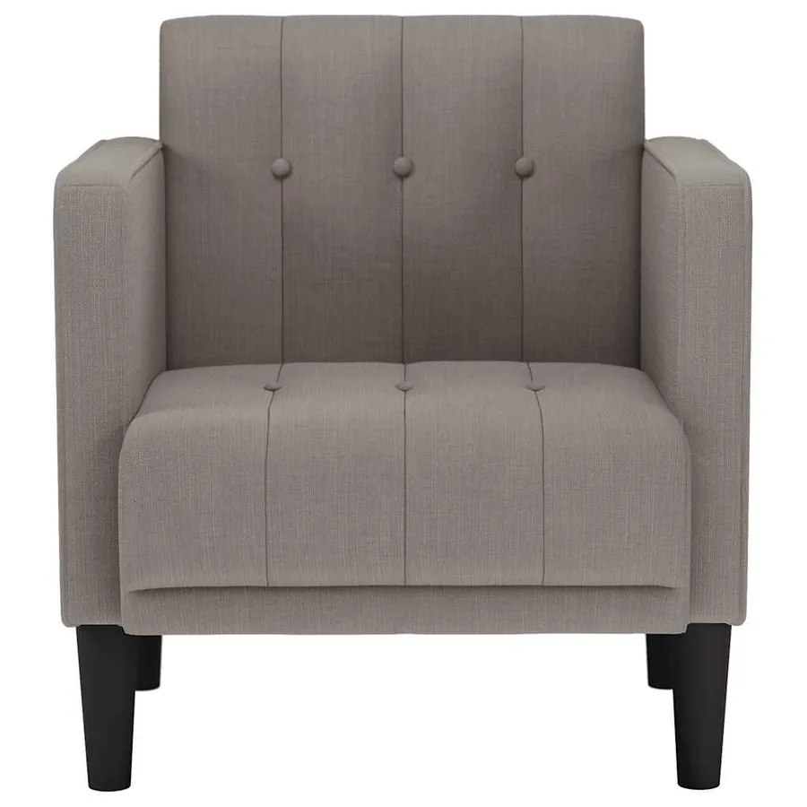 Fauteuil avec accoudoirs tissu taupe 53 cm - 3