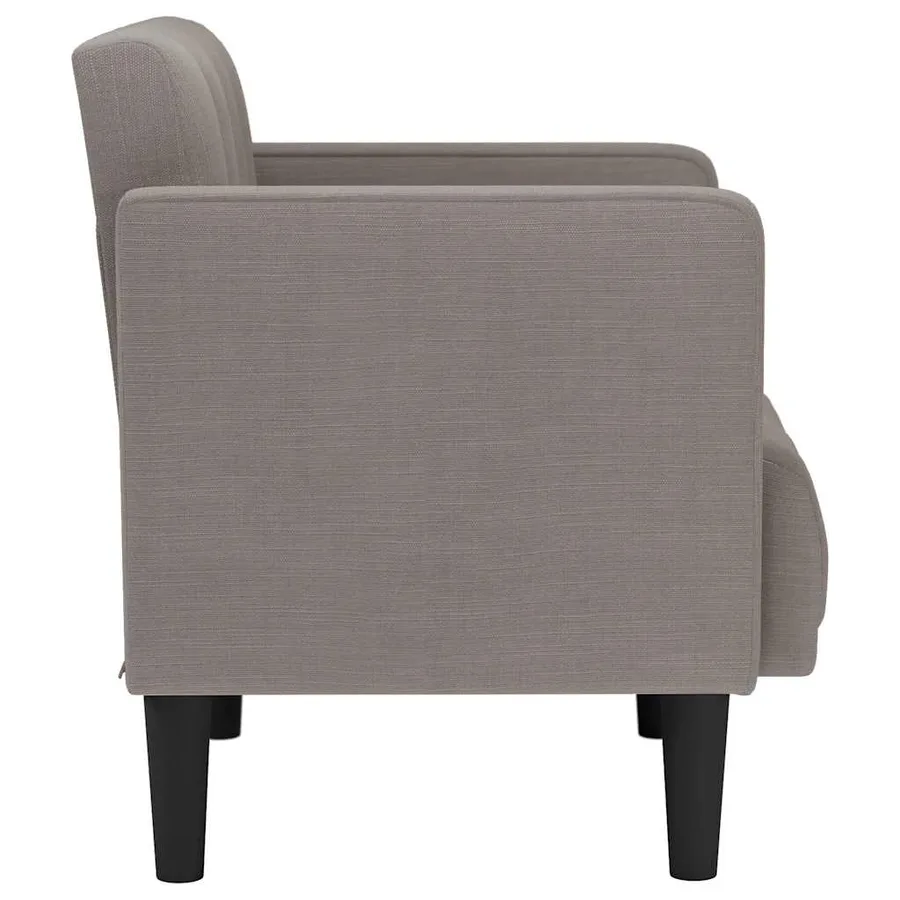 Fauteuil avec accoudoirs tissu taupe 53 cm - 4