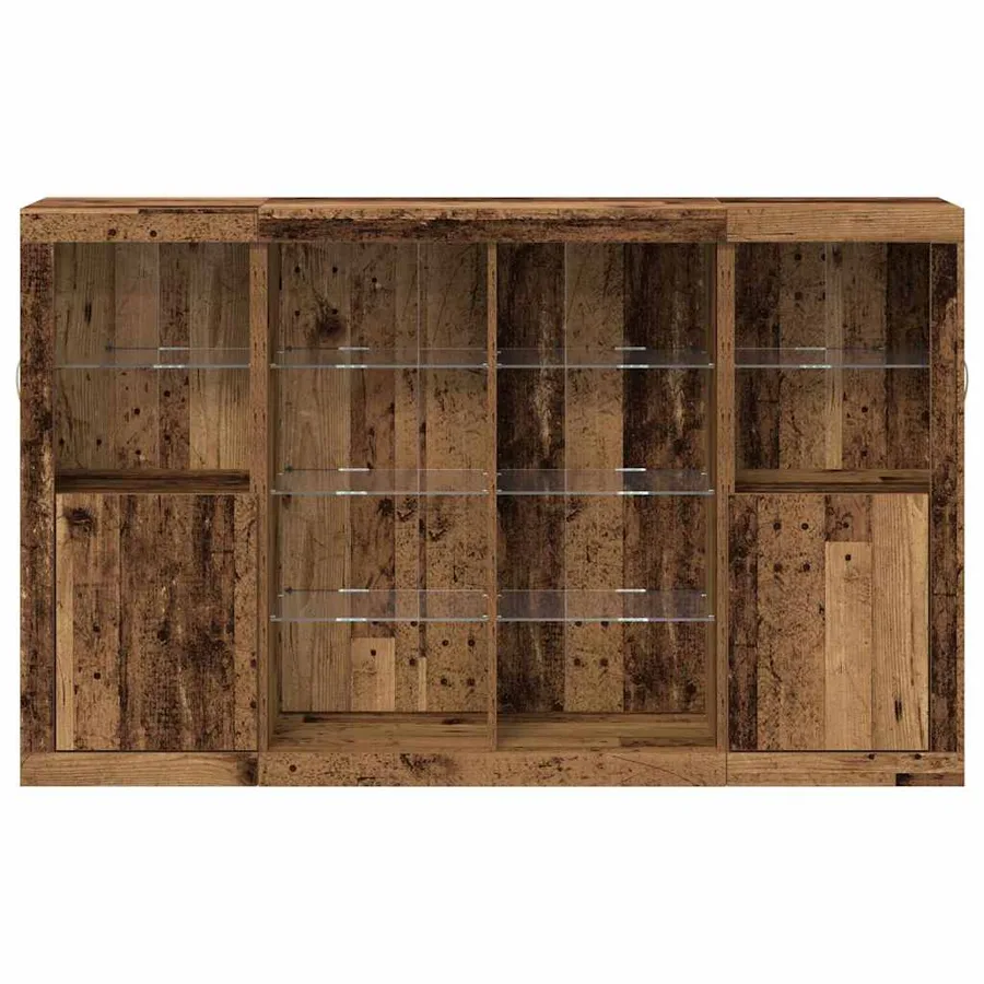 Buffet LED Bois ancien 163 x 37 x 100 cm Bois d'ingénierie - 6