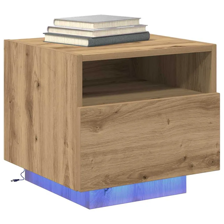 Cabinet de chevet 2 pc Chêne artisanal 40 x 39 x 37 cm - 3
