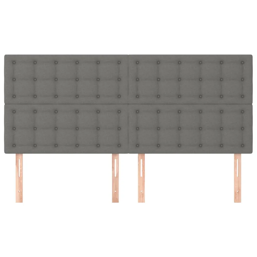 Tête de lit Gris foncé 160x5x118/128 cm Tissu - 3