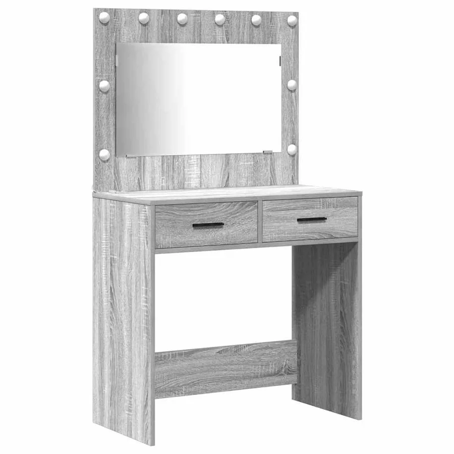 Table de Toilette 3 pcs Gris Sonoma Bois d'ingénierie - 5