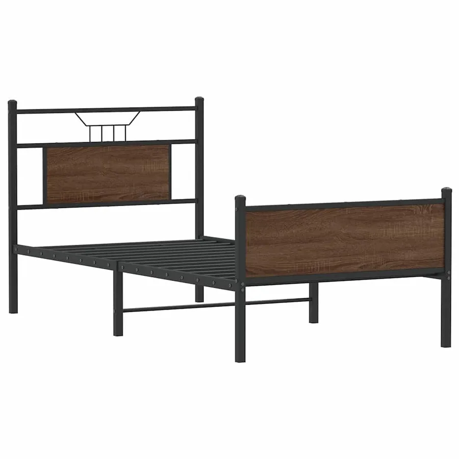 Cadre de lit sans matelas chêne marron 90x200cm bois ingénierie - 3