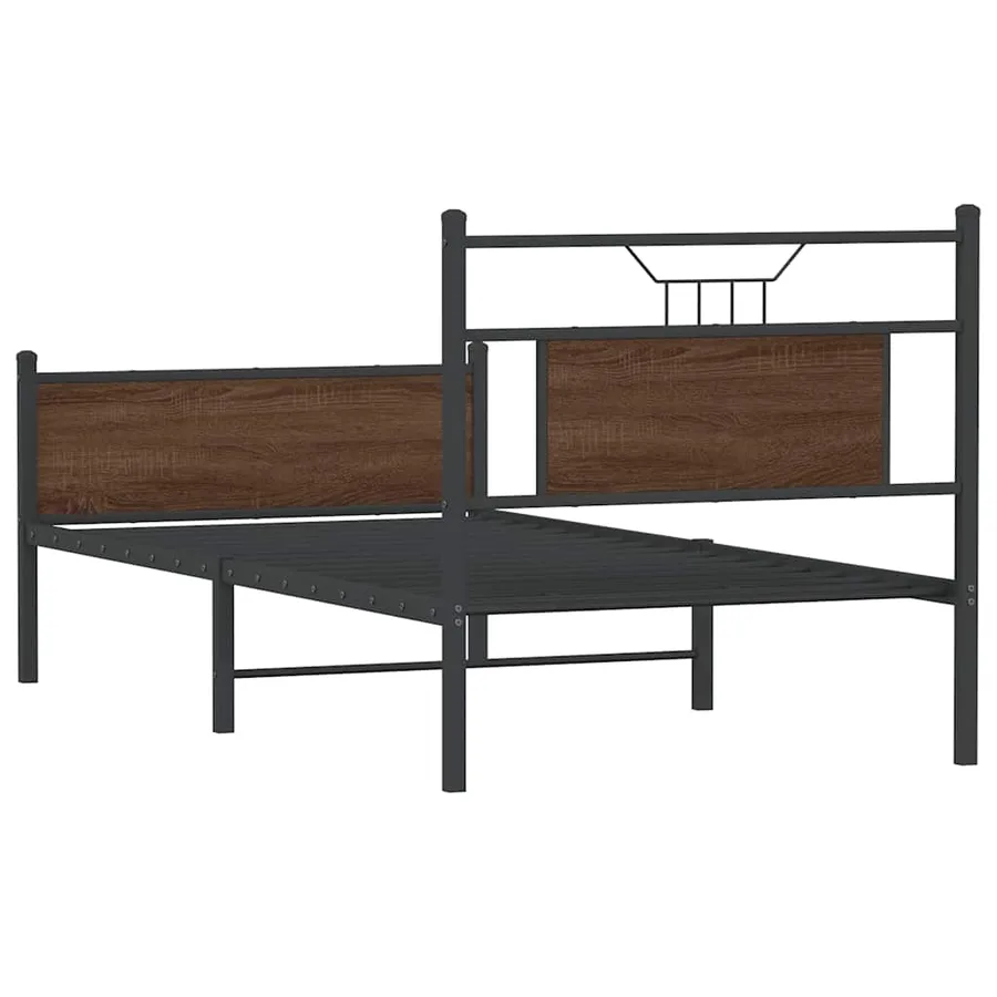 Cadre de lit sans matelas chêne marron 90x200cm bois ingénierie - 8