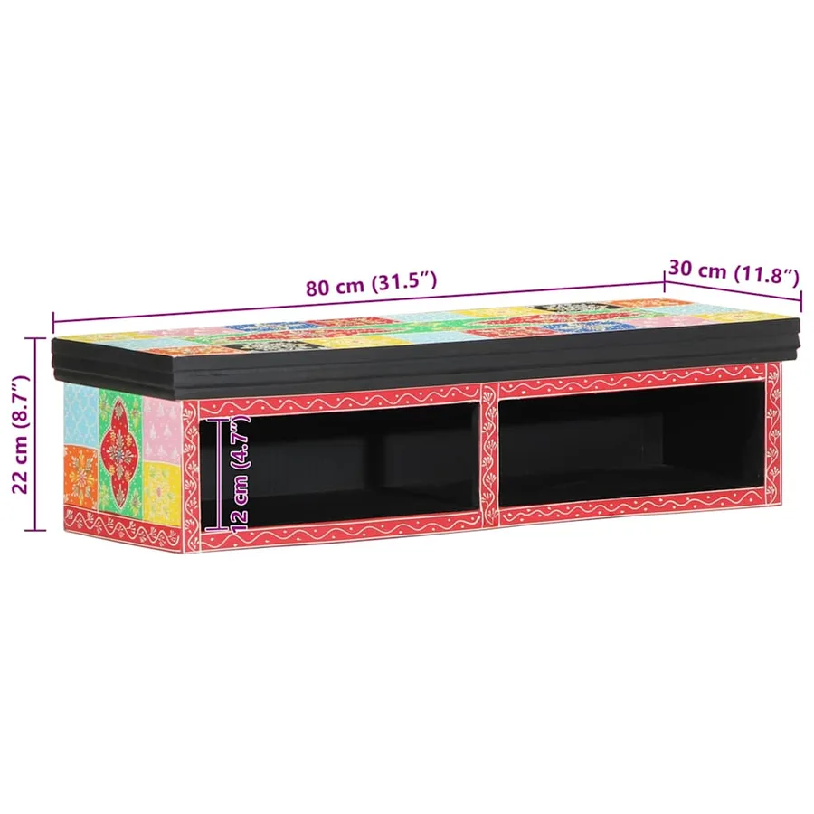 Meuble TV Multicolore 80 x 30 x 22 cm Bois d'ingénierie - 10