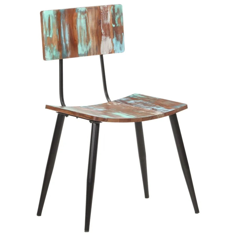 Chaises à manger lot de 4 bois de récupération solide - 11