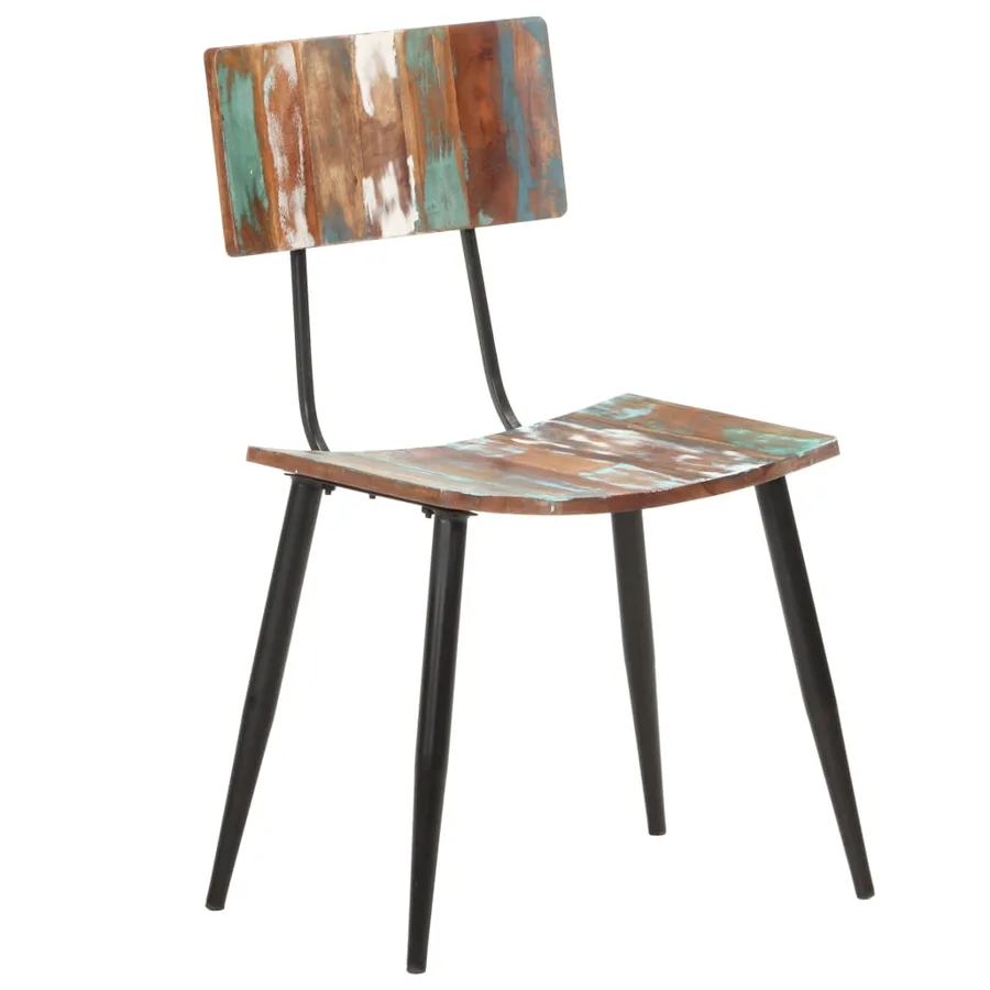 Chaises à manger lot de 4 bois de récupération solide - 2