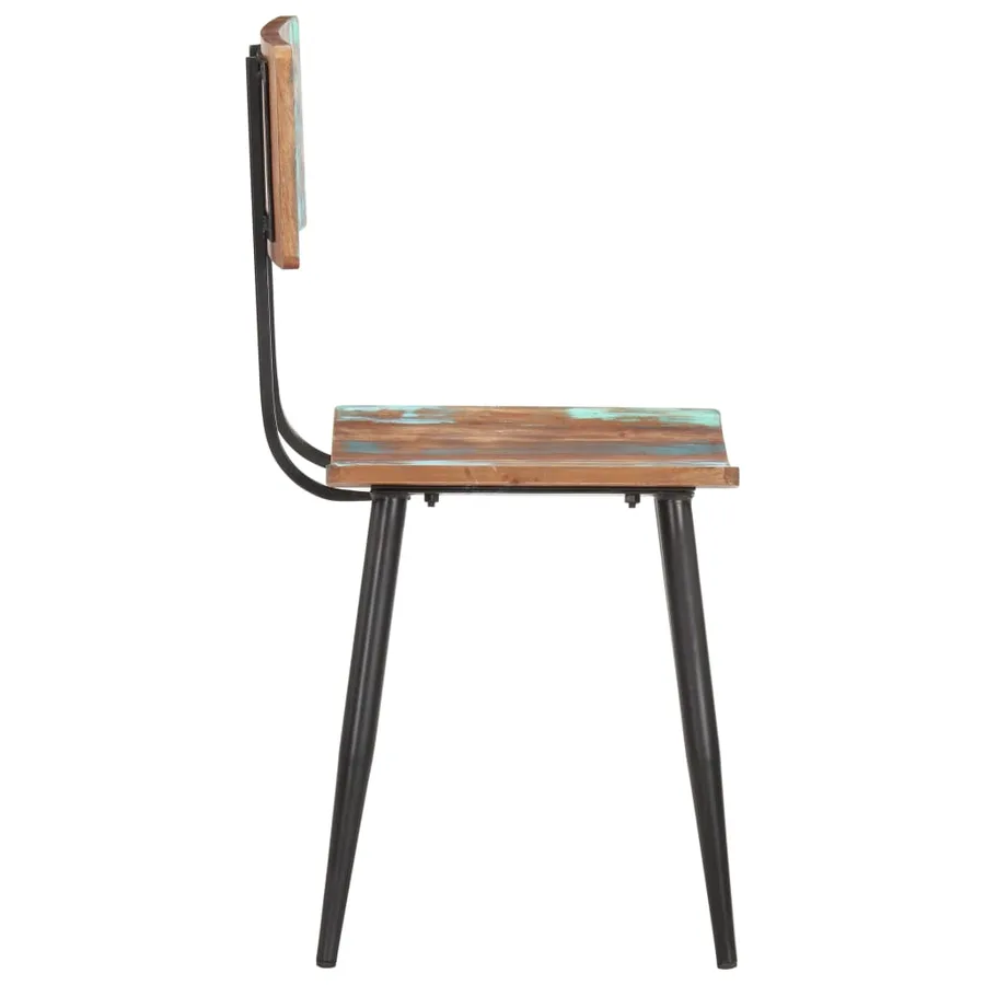 Chaises à manger lot de 4 bois de récupération solide - 4