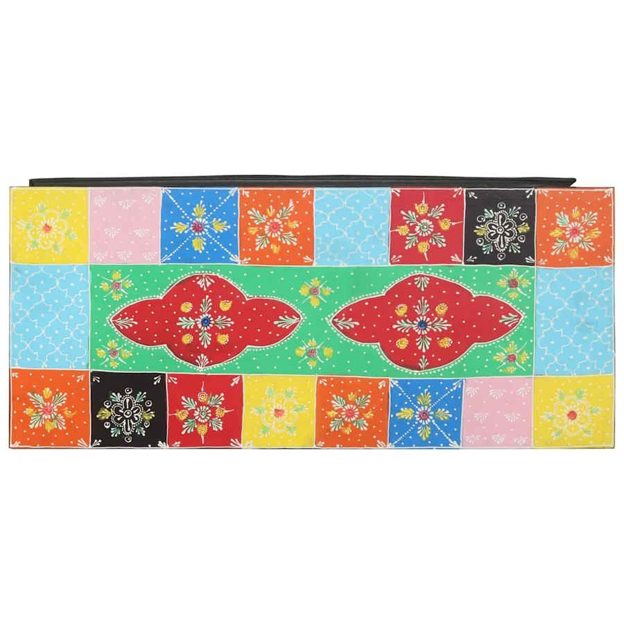 Meuble TV Multicolore 80 x 35 x 50 cm Bois de mangue massif - 5