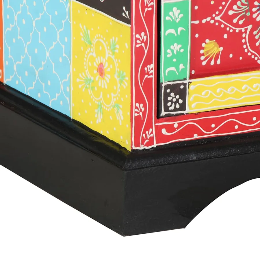 Meuble TV Multicolore 80 x 35 x 50 cm Bois de mangue massif - 9