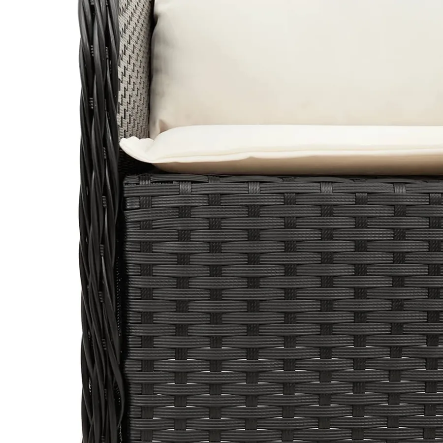 Ensemble à manger de jardin 9pcs coussins noir résine tressée - 5