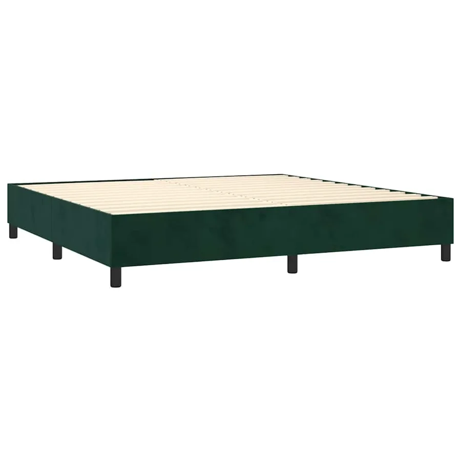 Sommier à lattes de lit et matelas Vert foncé 200x200cm Velours - 4