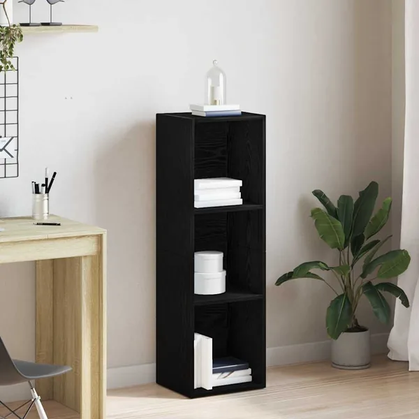 Bibliothèque en chêne noir 36 x 30 x 114 cm bois d'ingénierie