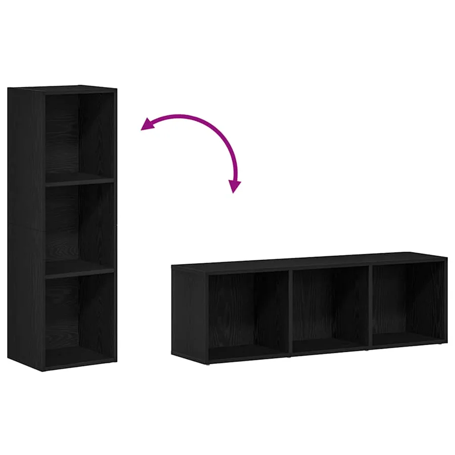 Bibliothèque en chêne noir 36 x 30 x 114 cm bois d'ingénierie - 8