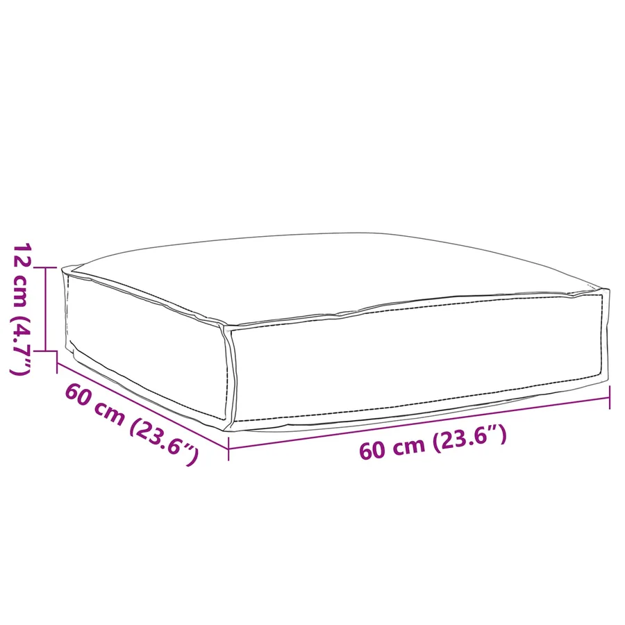 Coussin Anthracite 60 x 60 x 12 cm Tissu Oxford - 6