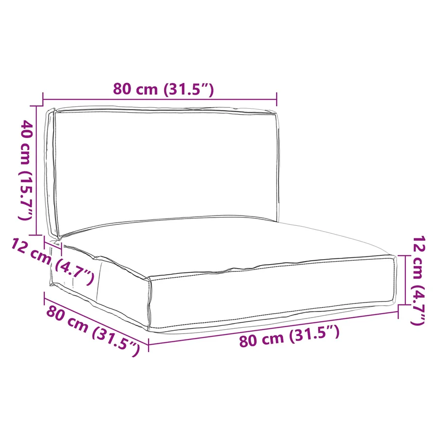 Set de coussins de palette 2 pcs Gris Tissu Oxford - 3