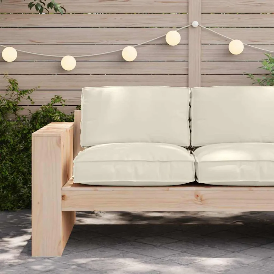 Coussin Crème 80 x 80 x 12 cm Tissu Oxford - 3