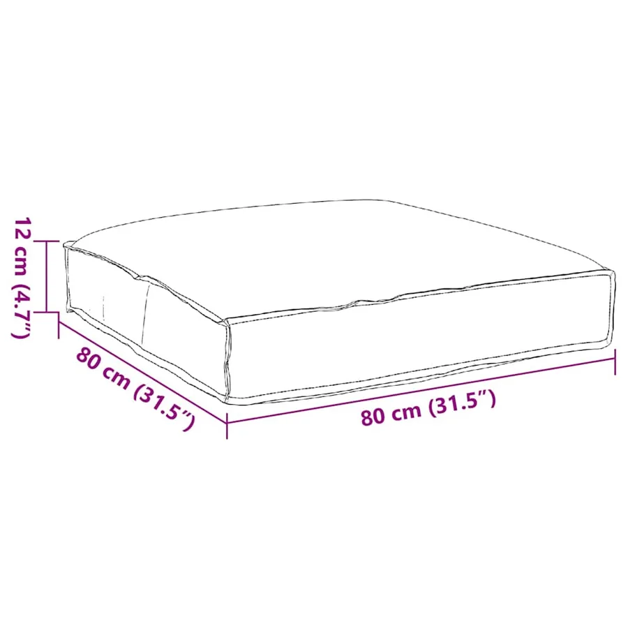 Coussin Crème 80 x 80 x 12 cm Tissu Oxford - 8