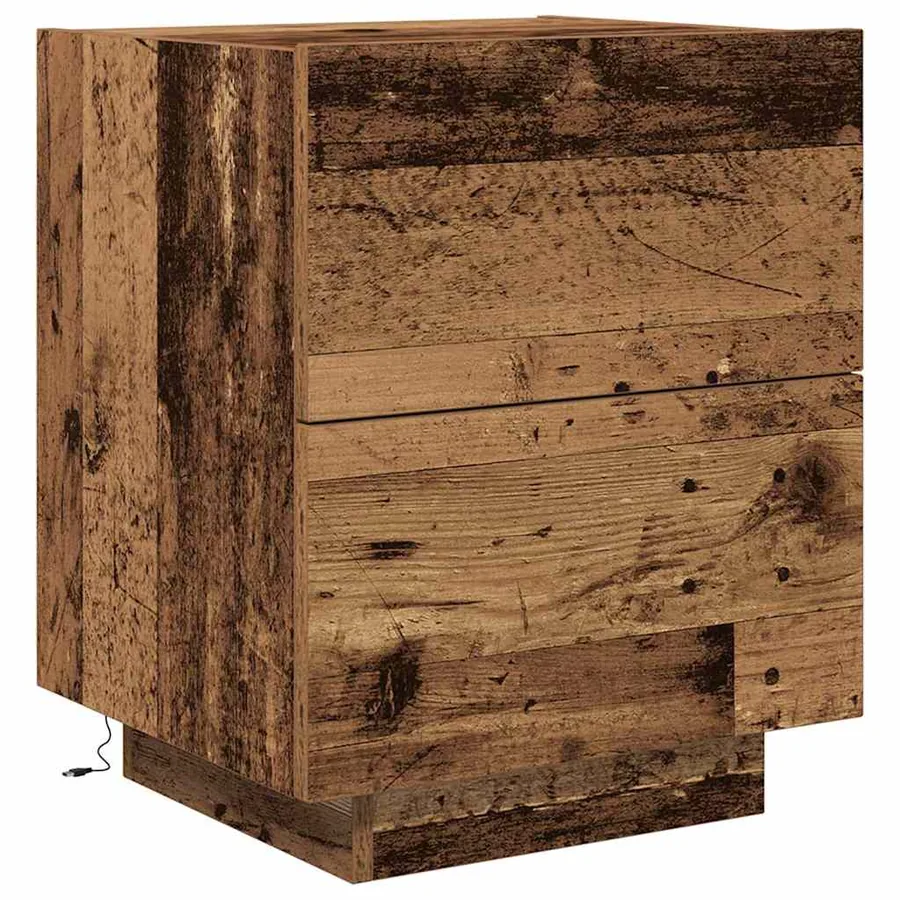 Cabinet de chevet Bois ancien 45 x 40 x 55 cm Bois d'ingénierie - 2