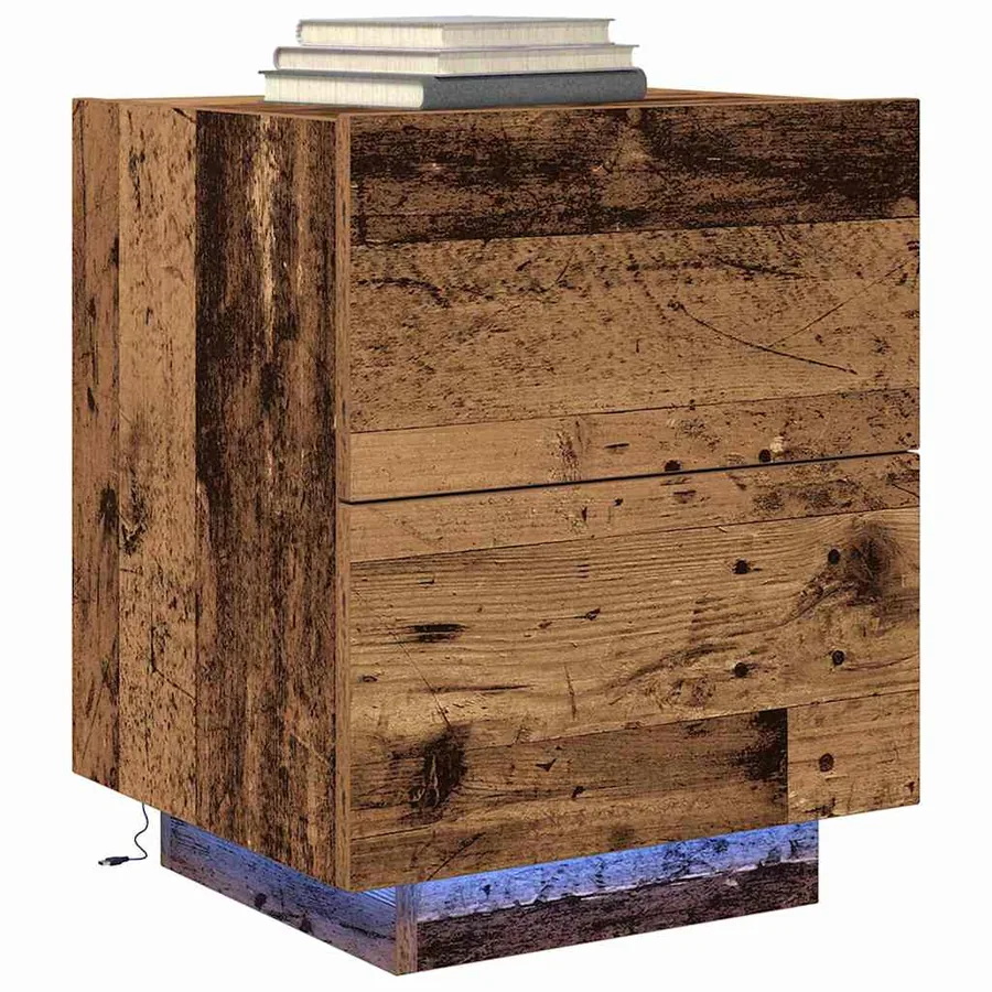 Cabinet de chevet Bois ancien 45 x 40 x 55 cm Bois d'ingénierie - 3