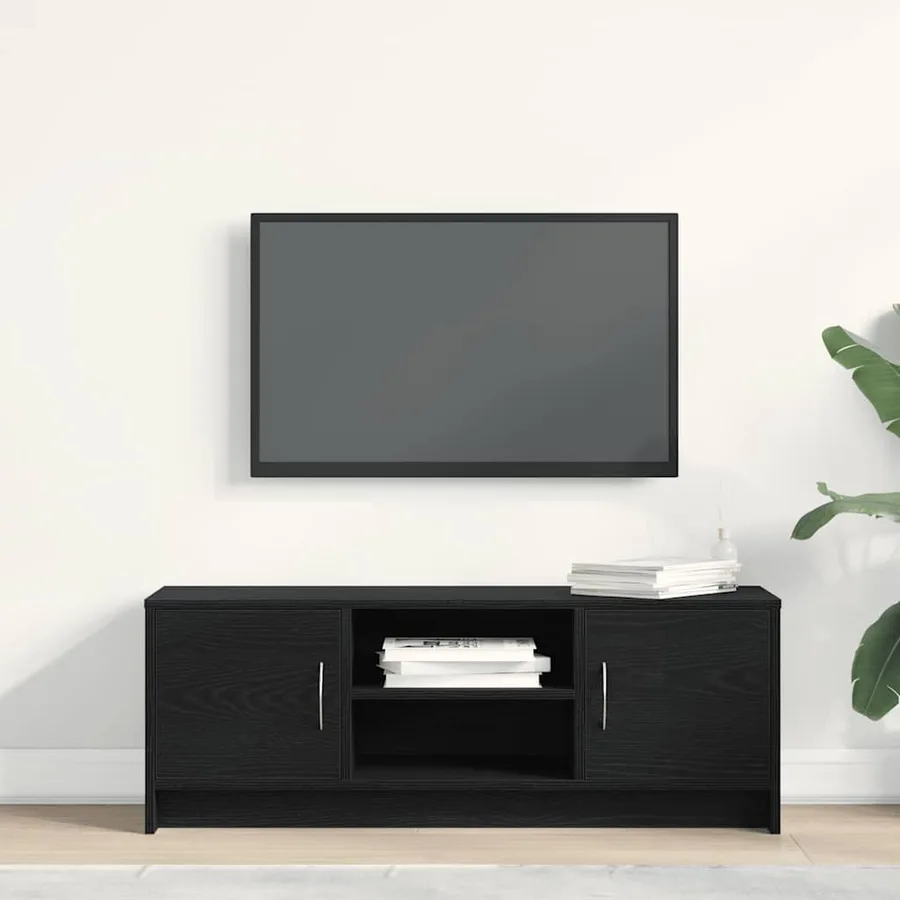 Meuble TV en chêne noir 102 x 30 x 37,5 cm bois d'ingénierie - 3