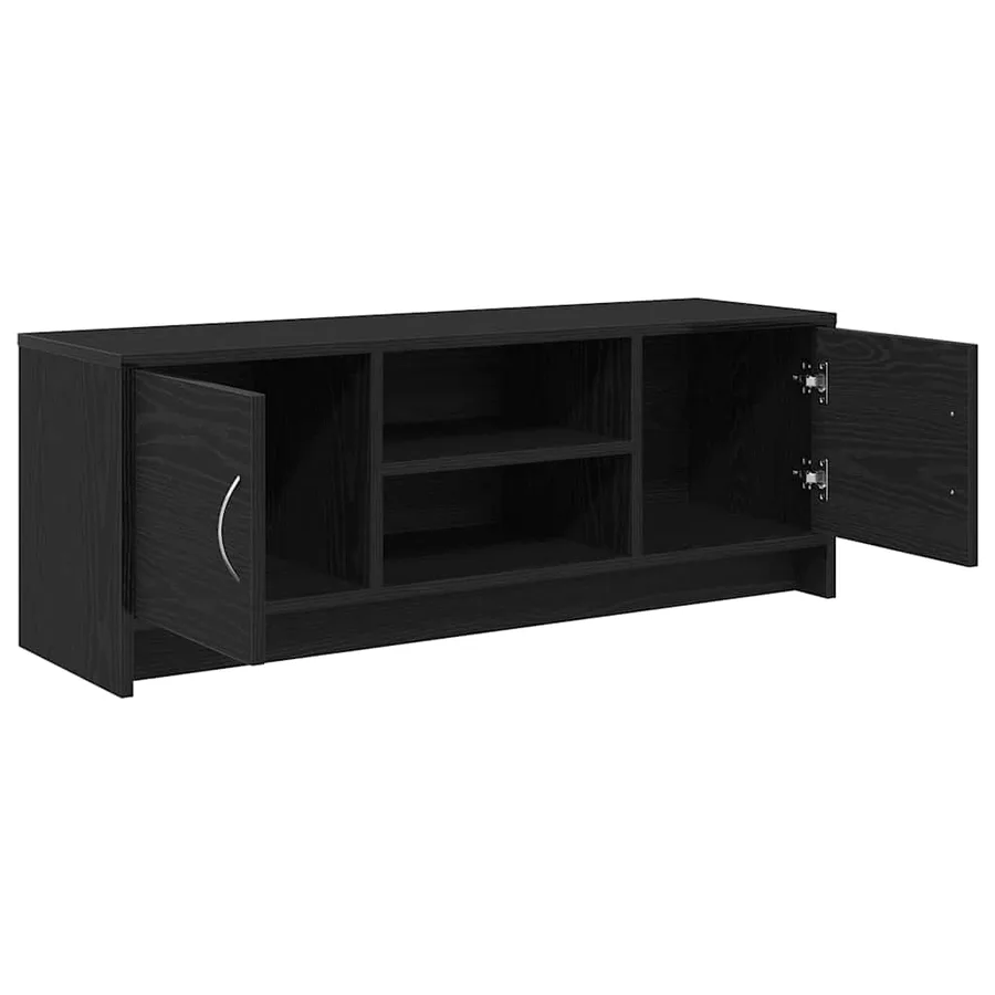 Meuble TV en chêne noir 102 x 30 x 37,5 cm bois d'ingénierie - 5