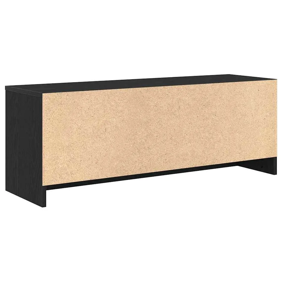 Meuble TV en chêne noir 102 x 30 x 37,5 cm bois d'ingénierie - 8