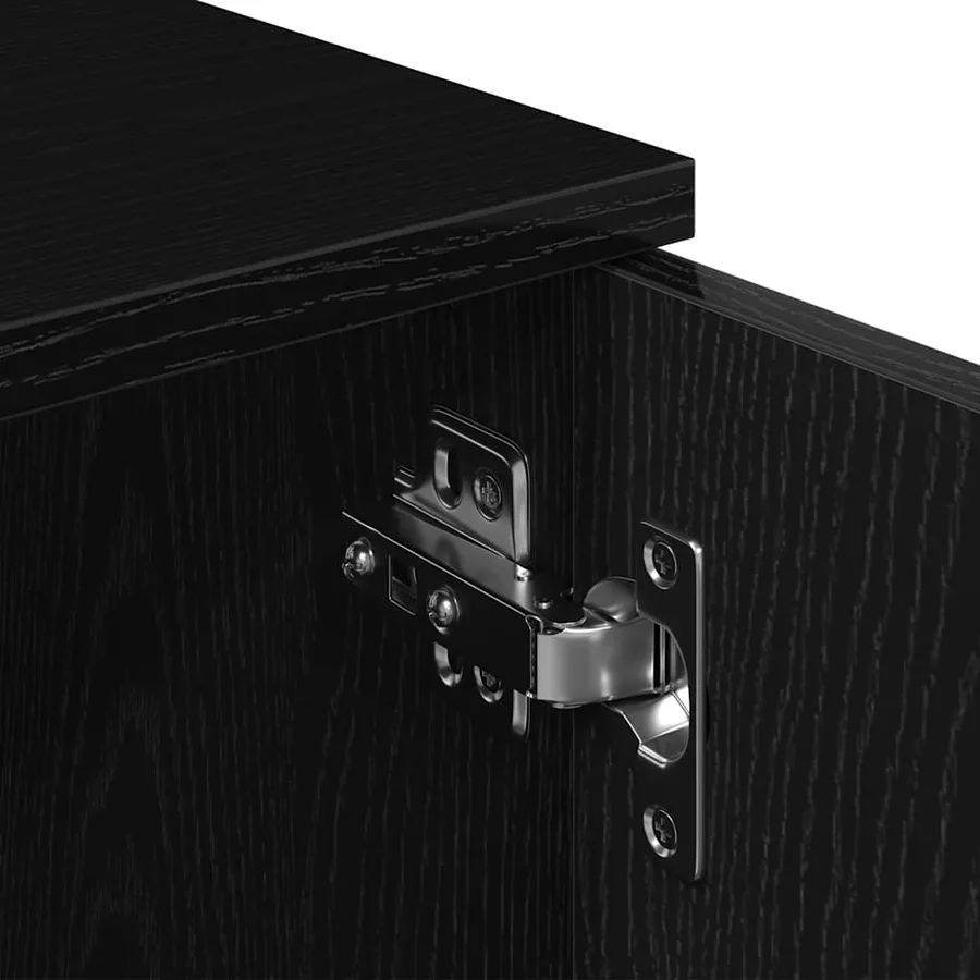 Meuble TV en chêne noir 102 x 30 x 37,5 cm bois d'ingénierie - 9
