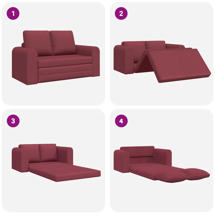 Canapé-Lit 60cm Bordeaux tissu - 10