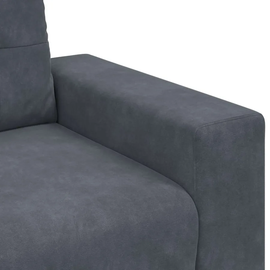 Ensemble de Canapés 3 pcs Gris foncé 221 x 80 x 80 cm Velours - 10