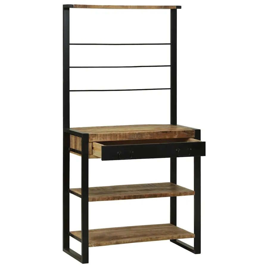 Étagère de cuisine Marron et Noir 80 x 40 x 160 cm - 2