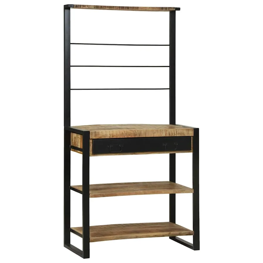 Étagère de cuisine Marron et Noir 80 x 40 x 160 cm - 3