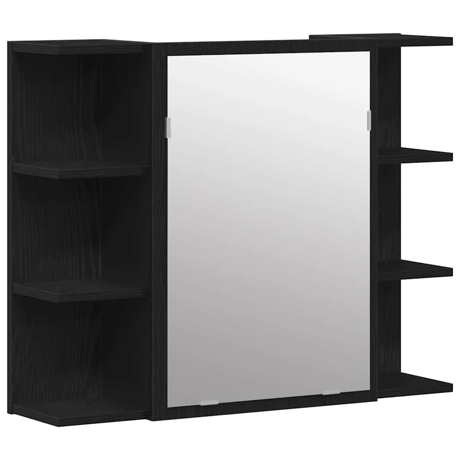 Armoire Miroir Chêne noir 80 x 20,5 x 64 cm Bois d'ingénierie - 2