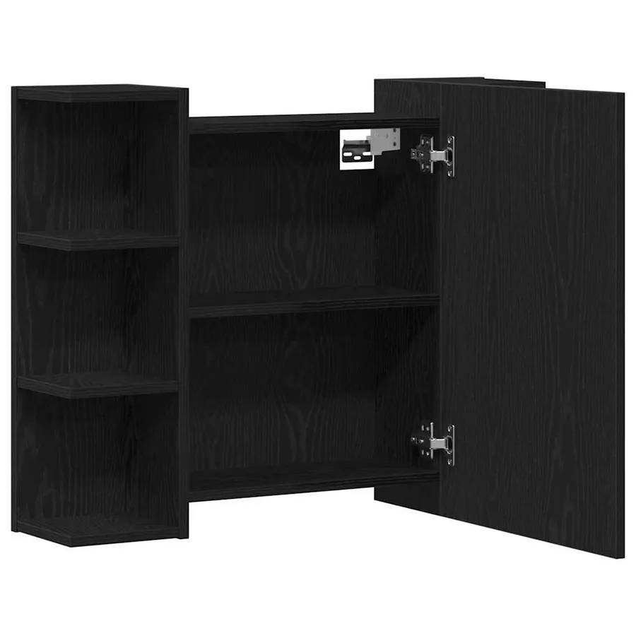 Armoire Miroir Chêne noir 80 x 20,5 x 64 cm Bois d'ingénierie - 5