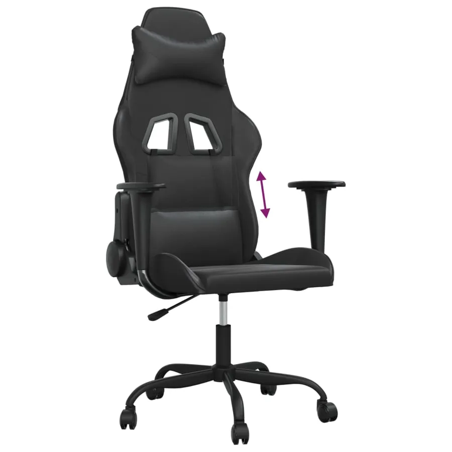 Chaise de jeu Noir Similicuir - 7