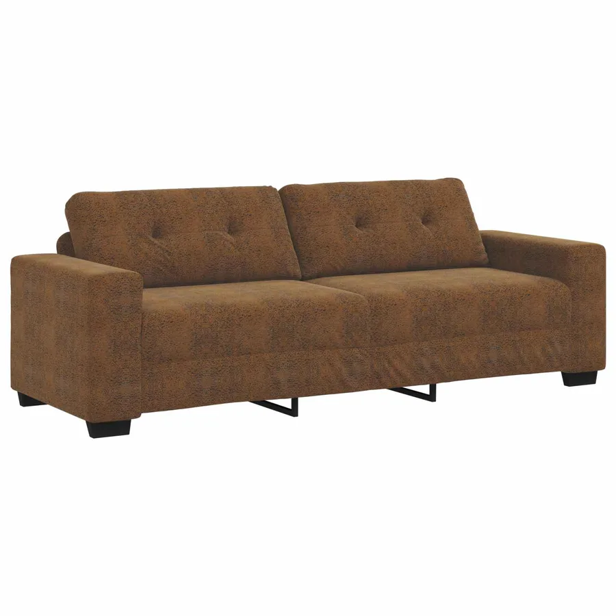 Canapé 3 pcs Marron 221 x 80 x 80 cm Tissu en lin mélangé - 6