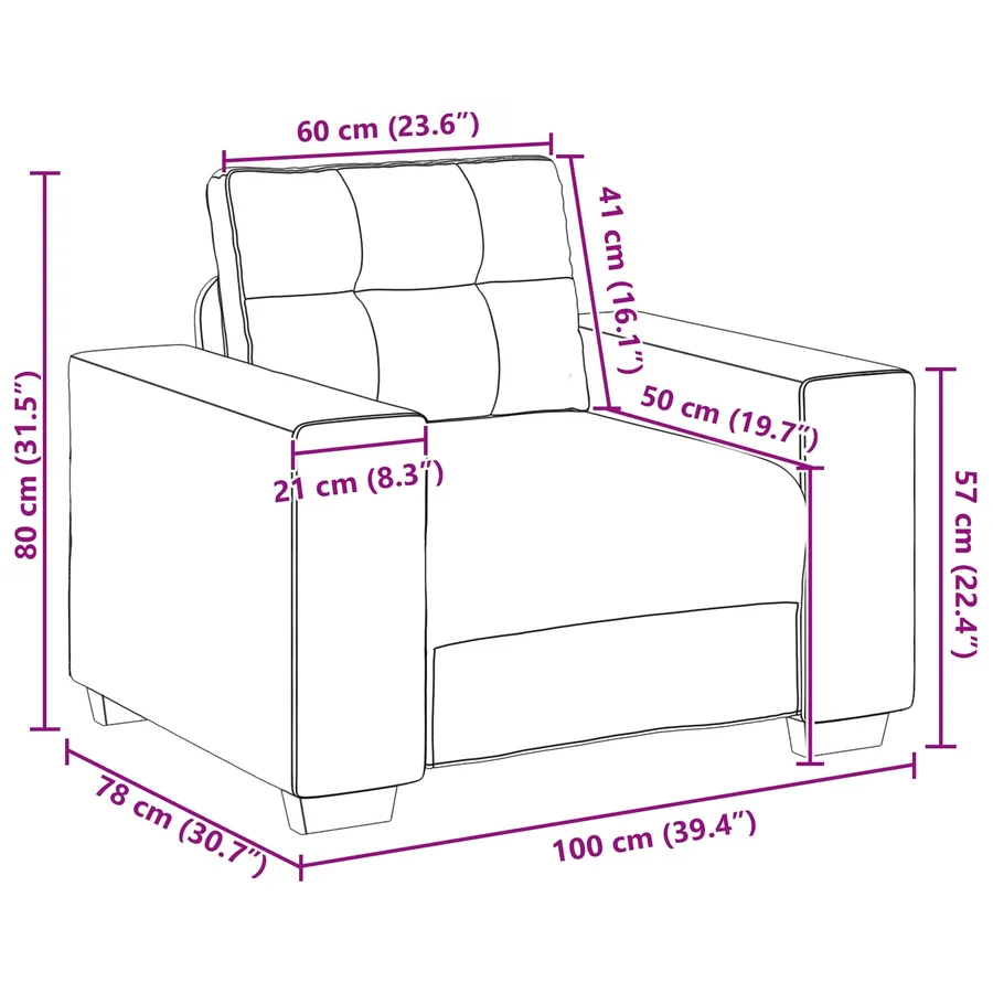 Ensemble de Canapés 3 pcs Rose 221 x 80 x 80 cm Velours - 12