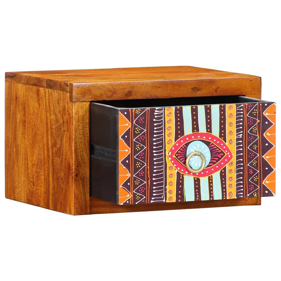Cabinet de chevet avec tiroir Marron 35 x 30 x 22 cm - 4