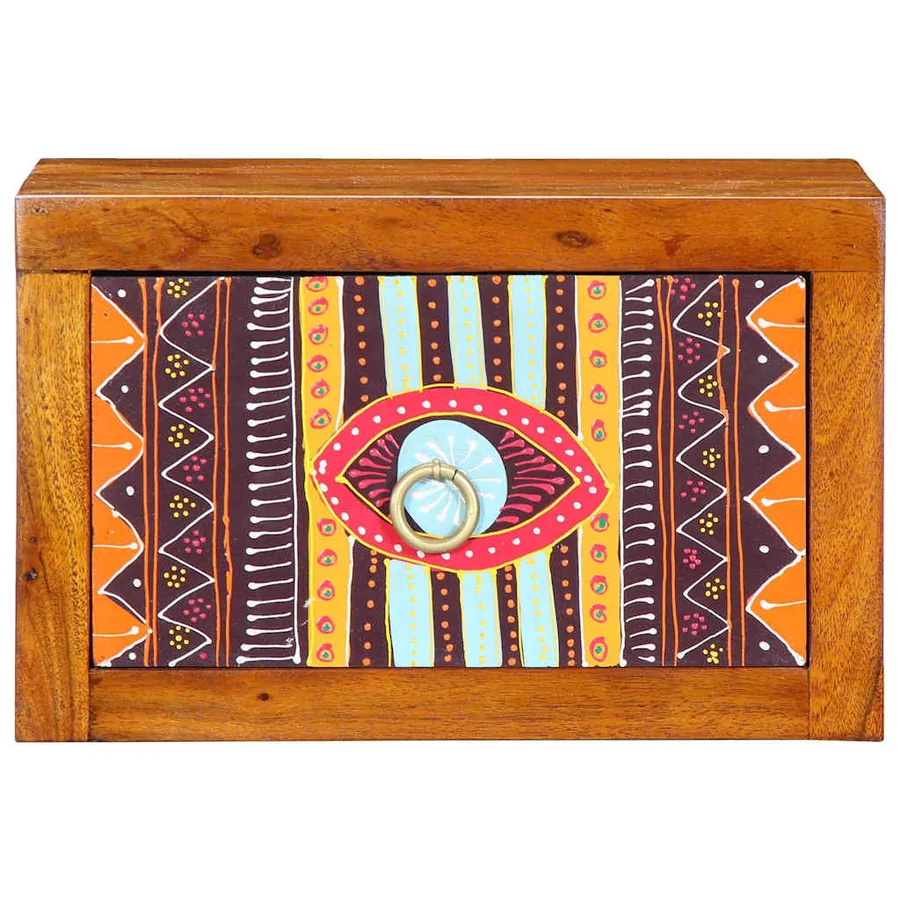 Cabinet de chevet avec tiroir Marron 35 x 30 x 22 cm - 5