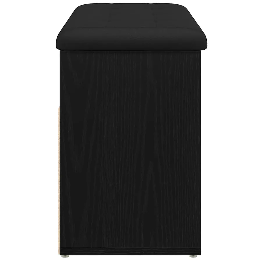 Banc à chaussures Noir 80 x 30 x 45 cm Bois d'ingénierie - 7