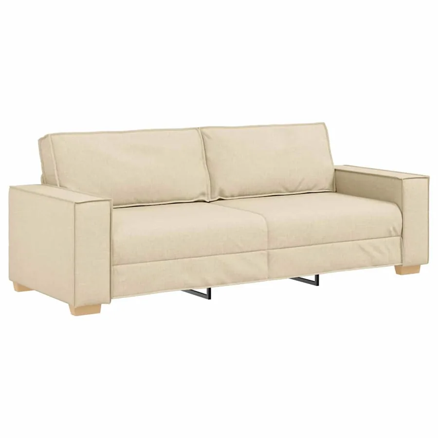 Canapé 3 pcs Crème 220 x 80 x 84 cm Tissu en lin mélangé - 6