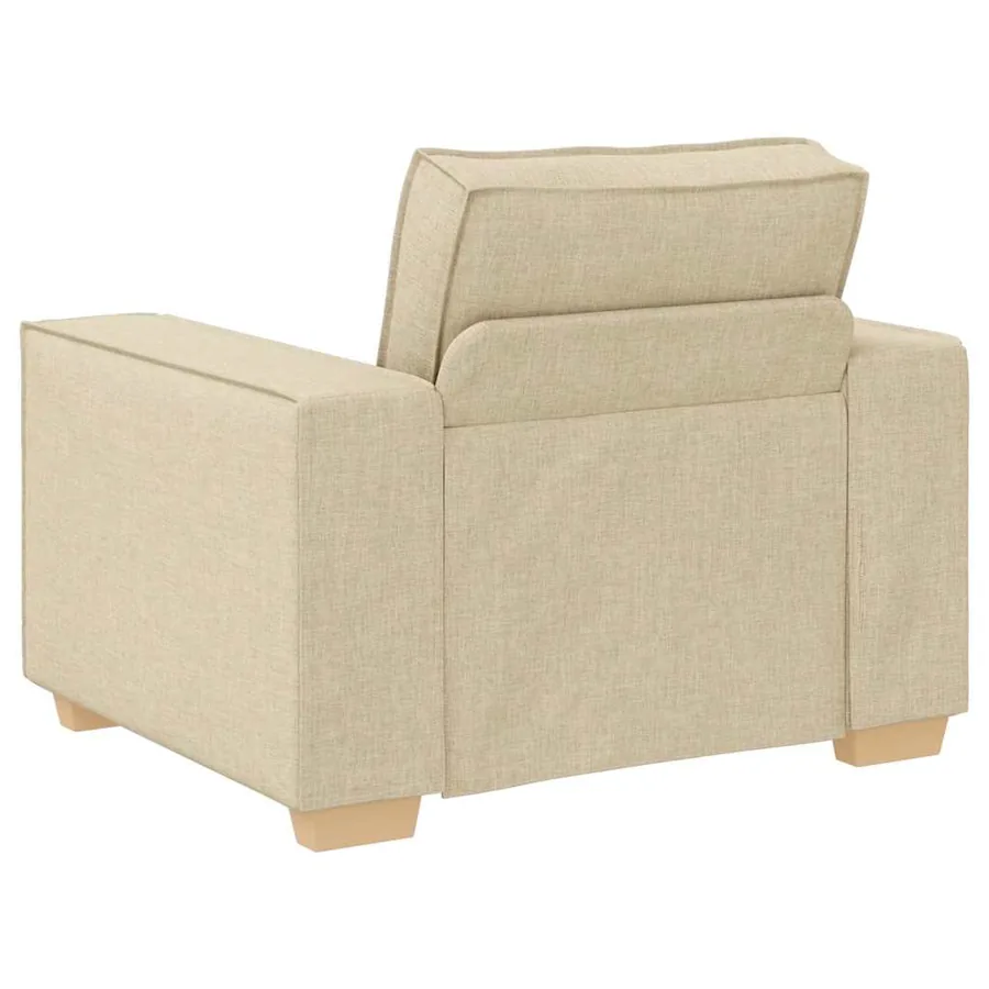 Canapé 3 pcs Crème 220 x 80 x 84 cm Tissu en lin mélangé - 7