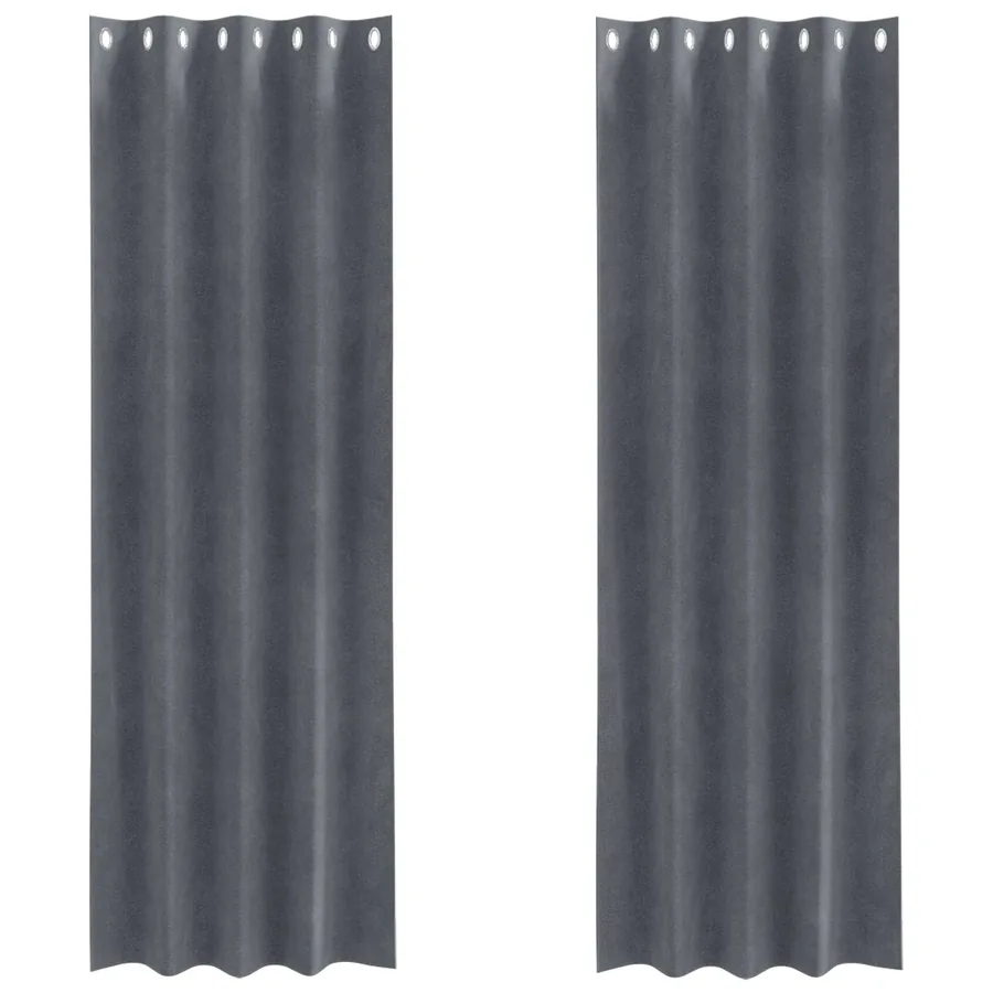 Rideaux occultants 2 pcs Gris clair 140 x 260 cm Velours - 2