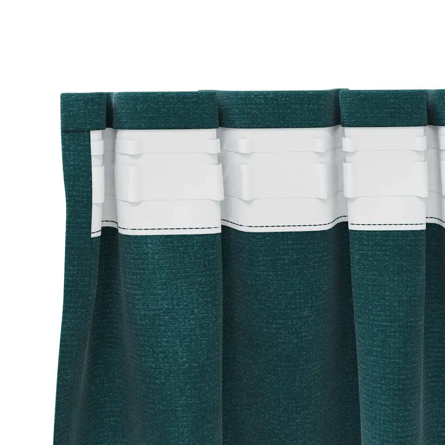 Rideaux occultants 2 pcs Vert foncé 140 x 140 cm Velours - 5